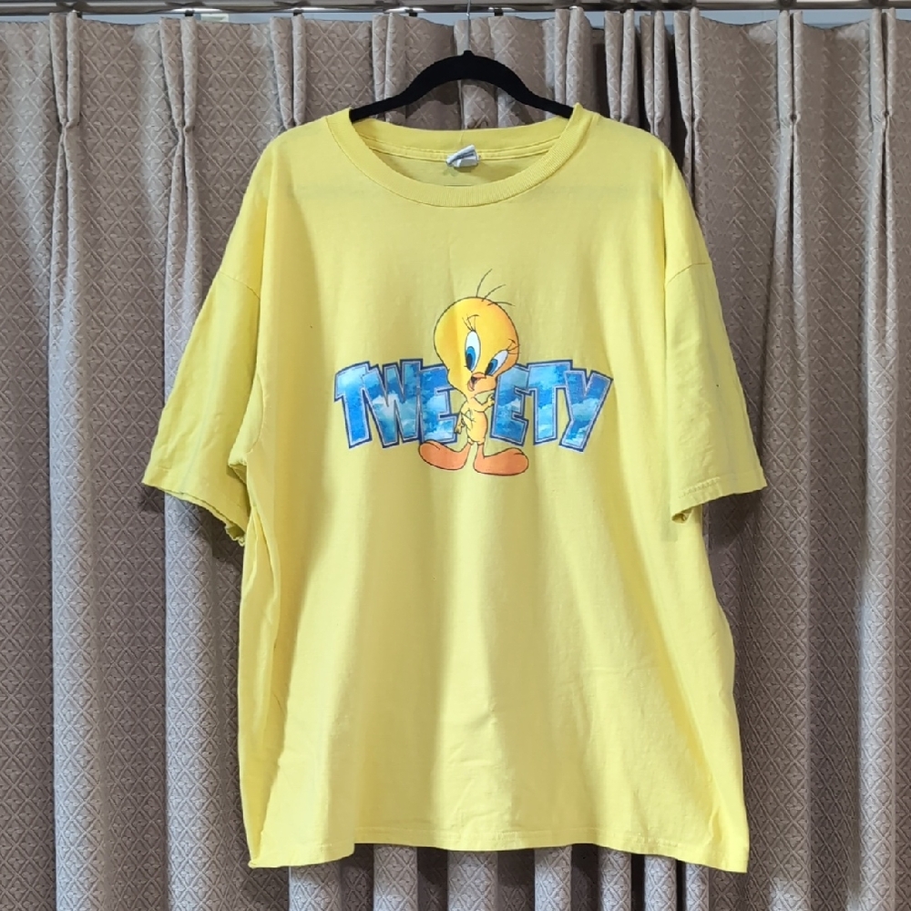 Vintage 1997 Size 3X Tweety Bird  Looney Tunes Yellow Graphic T-shirt